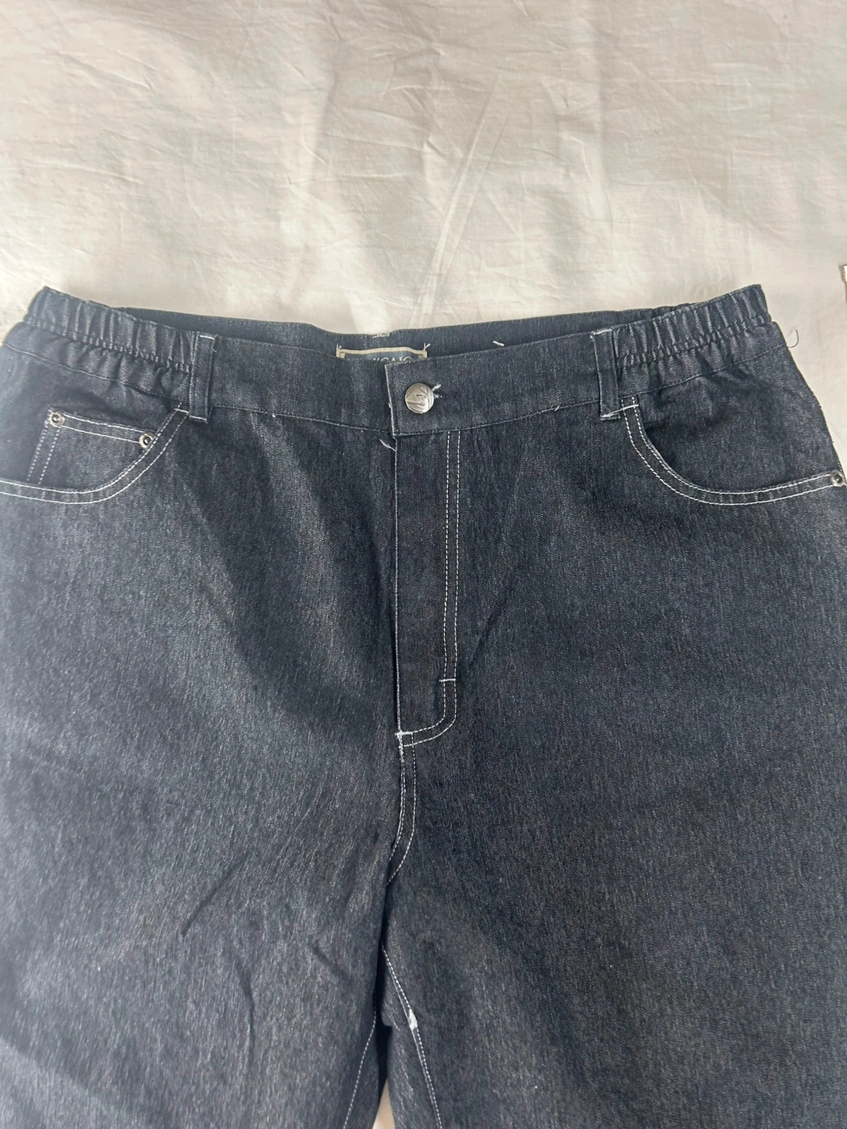Calça jeans reta preta pom’cajou tamanho 46 nova – photo 3